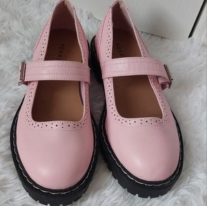 Torrid Women's Size 8.5 WW Pink Lug Sole Mary Jane Flats Extra Wide